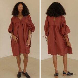 New! Gracemade Miriam Bohemian Oversized Peasant Organic Cotton Dress